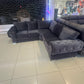 X showroom display dark grey plush sofa suite (only available for local delivery please call before order to confirm stock availability)