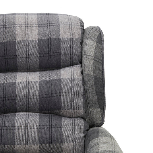 Single tartan grey manual recliner